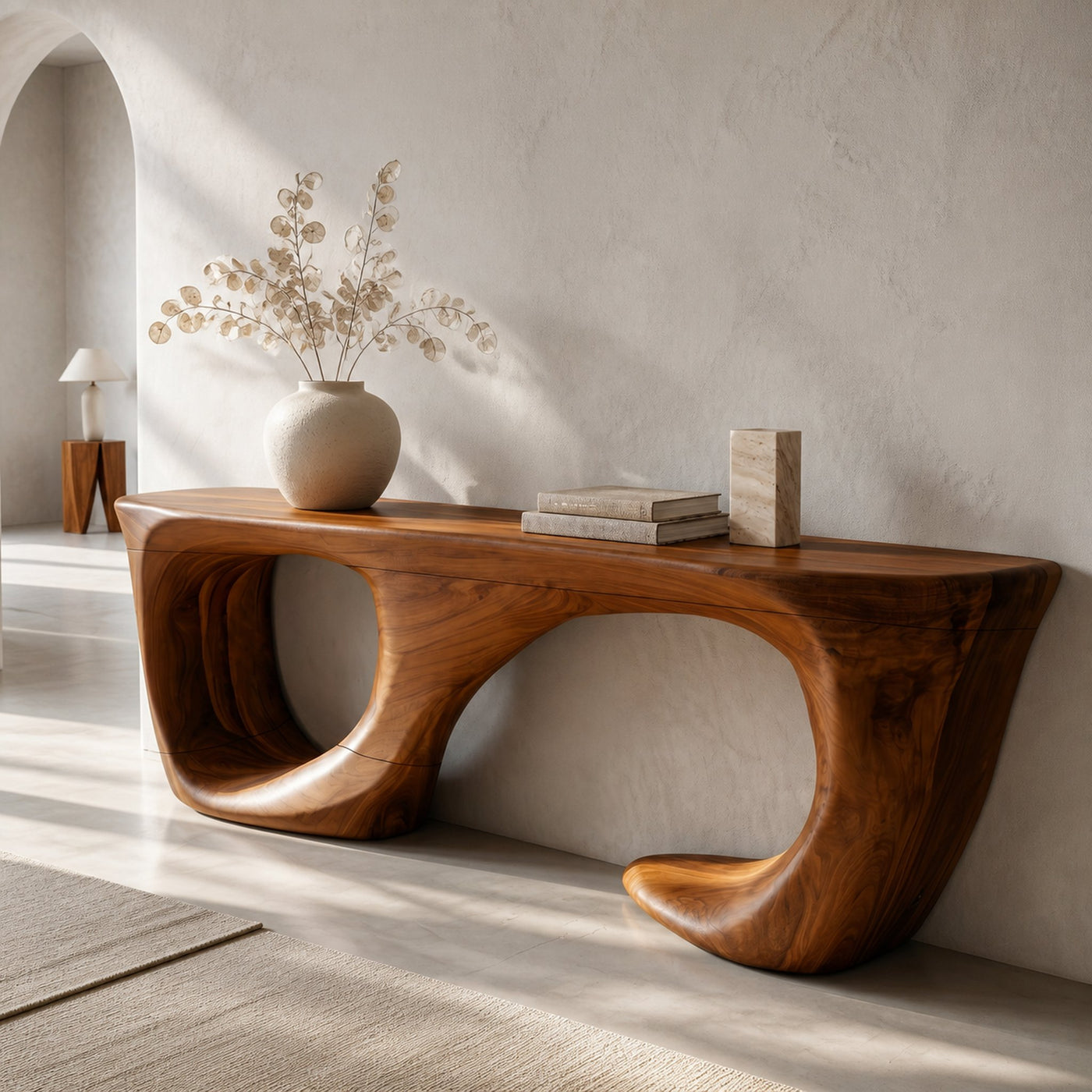 Contemporary Console Table With Curved Open Structure For Living Room - product view 6