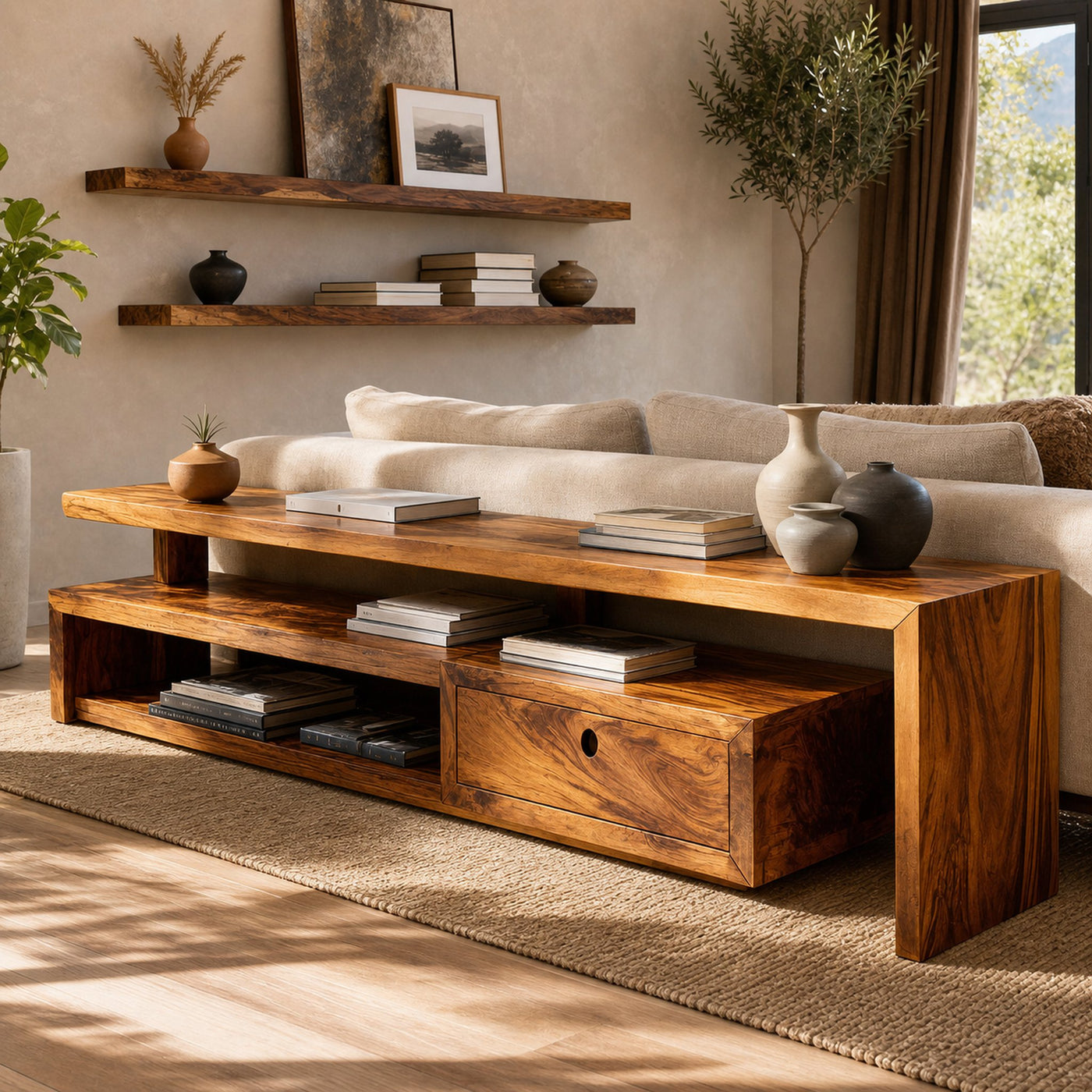 Contemporary Console Table With Drawers For Living Room - product view 2