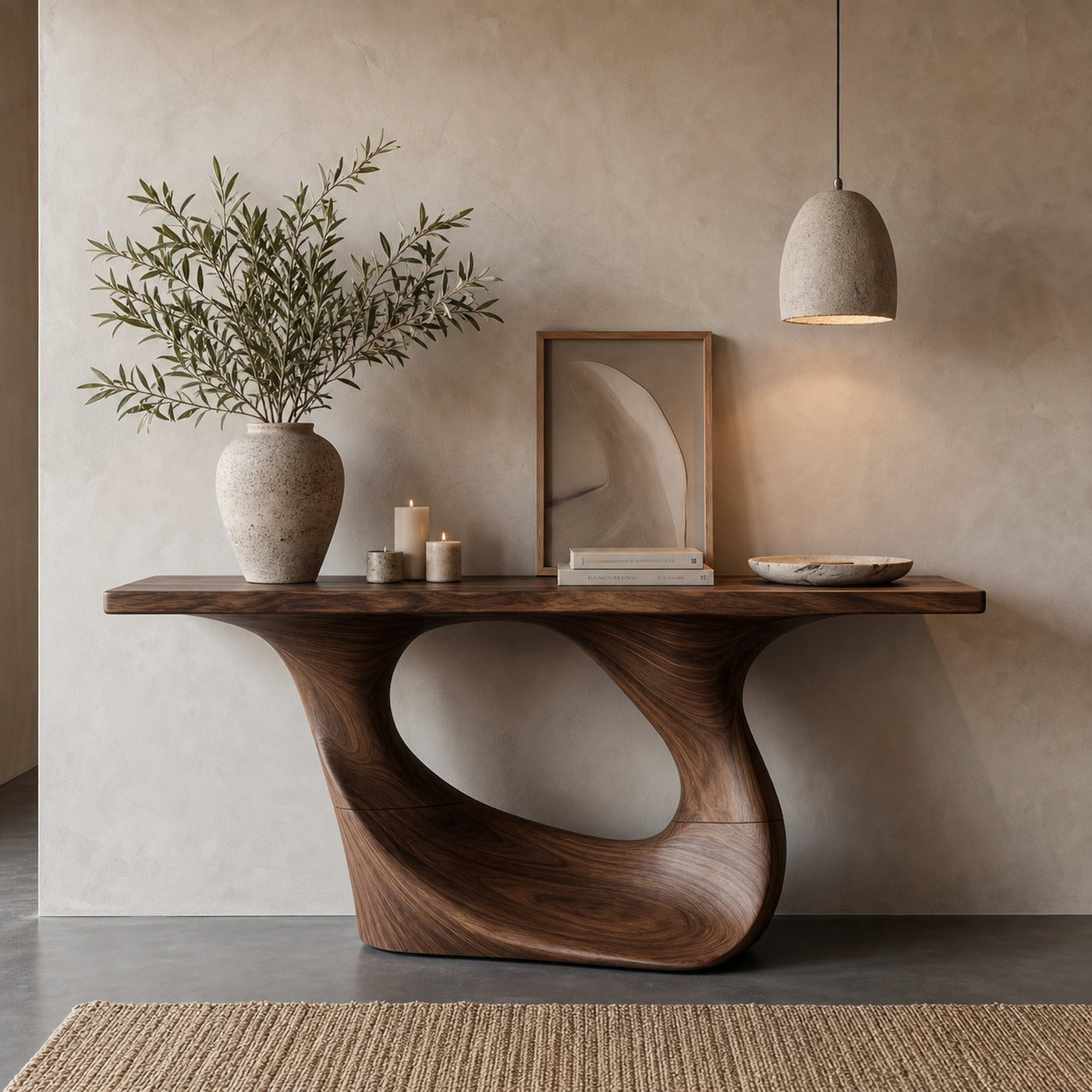 Contemporary Console Table With Unique Curved Structure For Entryway And Living Room - product view 7