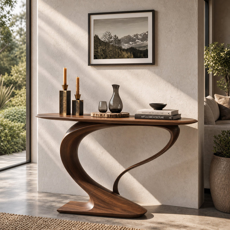 Contemporary Curved Console Table Modern Residence