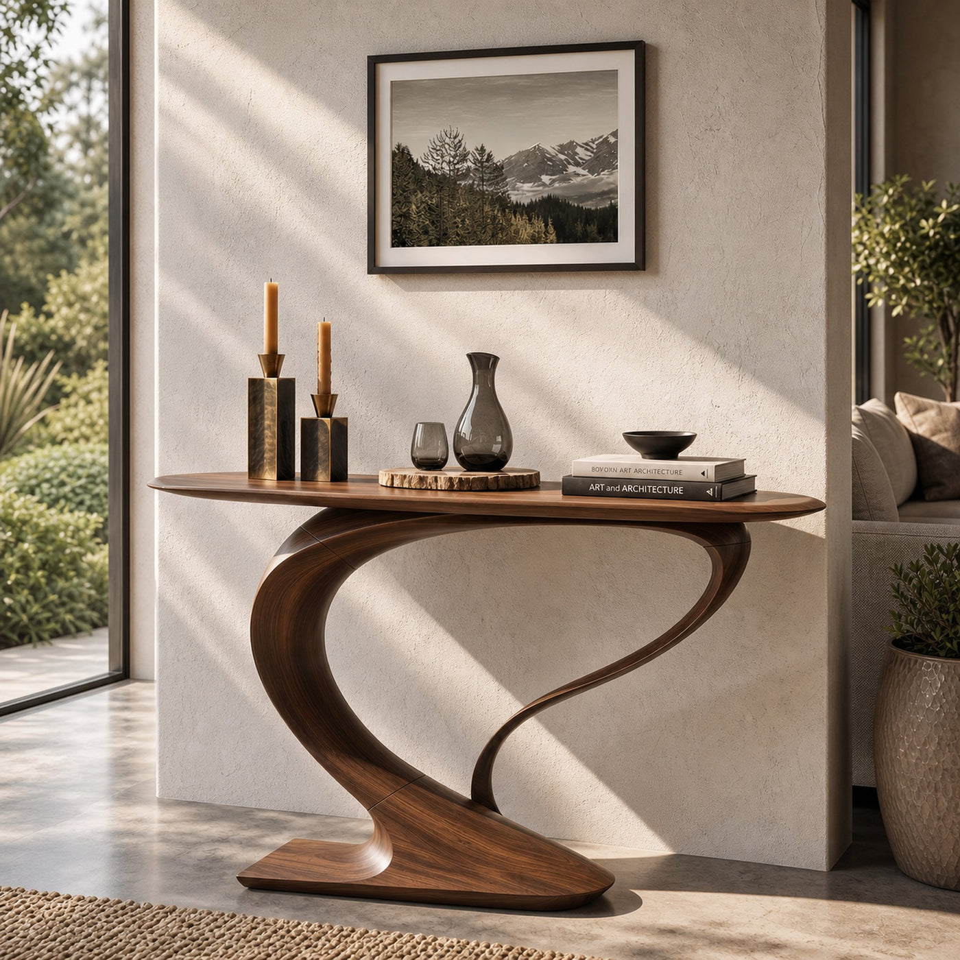 Contemporary Curved Console Table Modern Residence