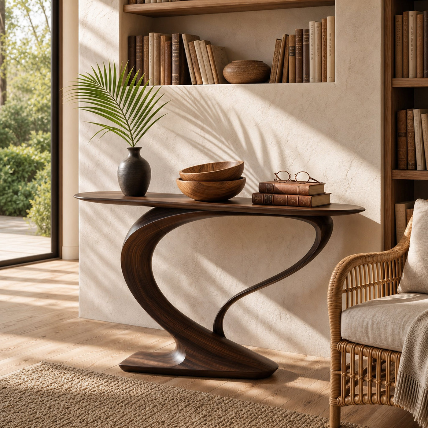 Contemporary Curved Console Table Modern Residence - product view 7