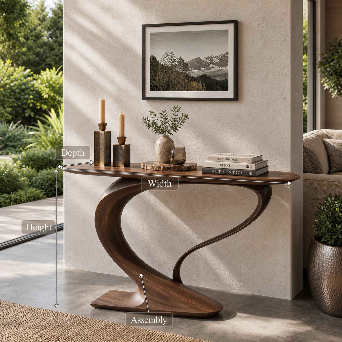 Contemporary Curved Console Table Modern Residence - product view 8