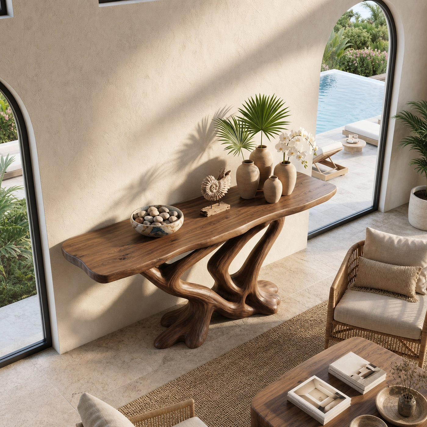 Contemporary Infinity Console Table Modern Entryway - product view 2