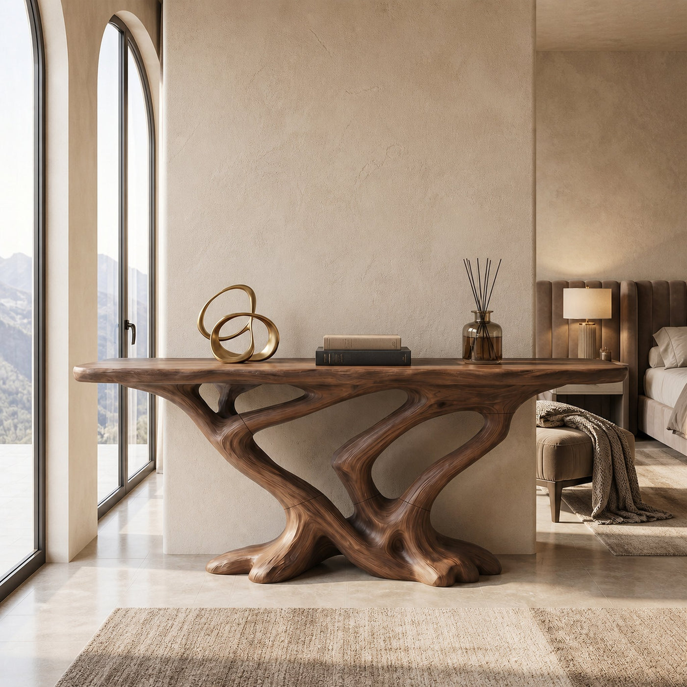 Contemporary Infinity Console Table Modern Entryway - product view 3