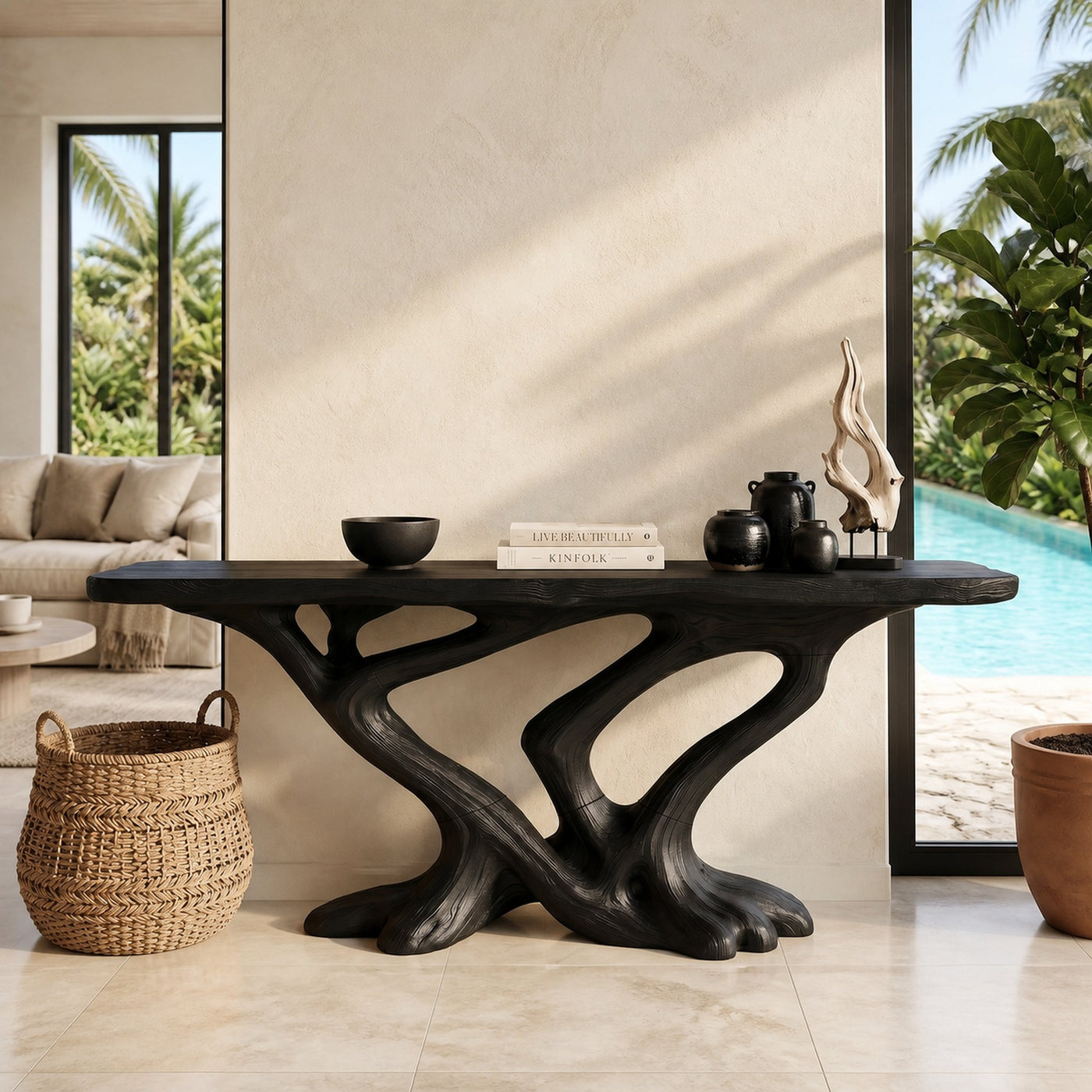 Contemporary Infinity Console Table Modern Entryway - product view 4