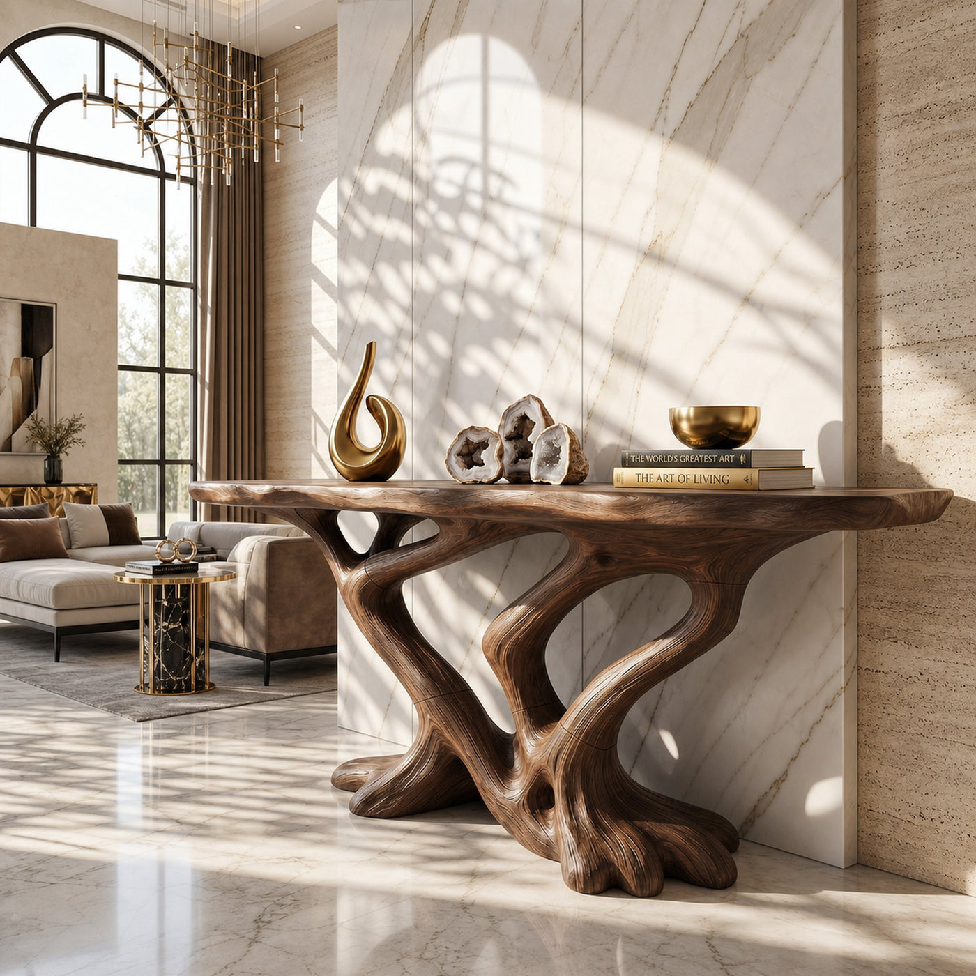 Contemporary Infinity Console Table Modern Entryway - product view 6