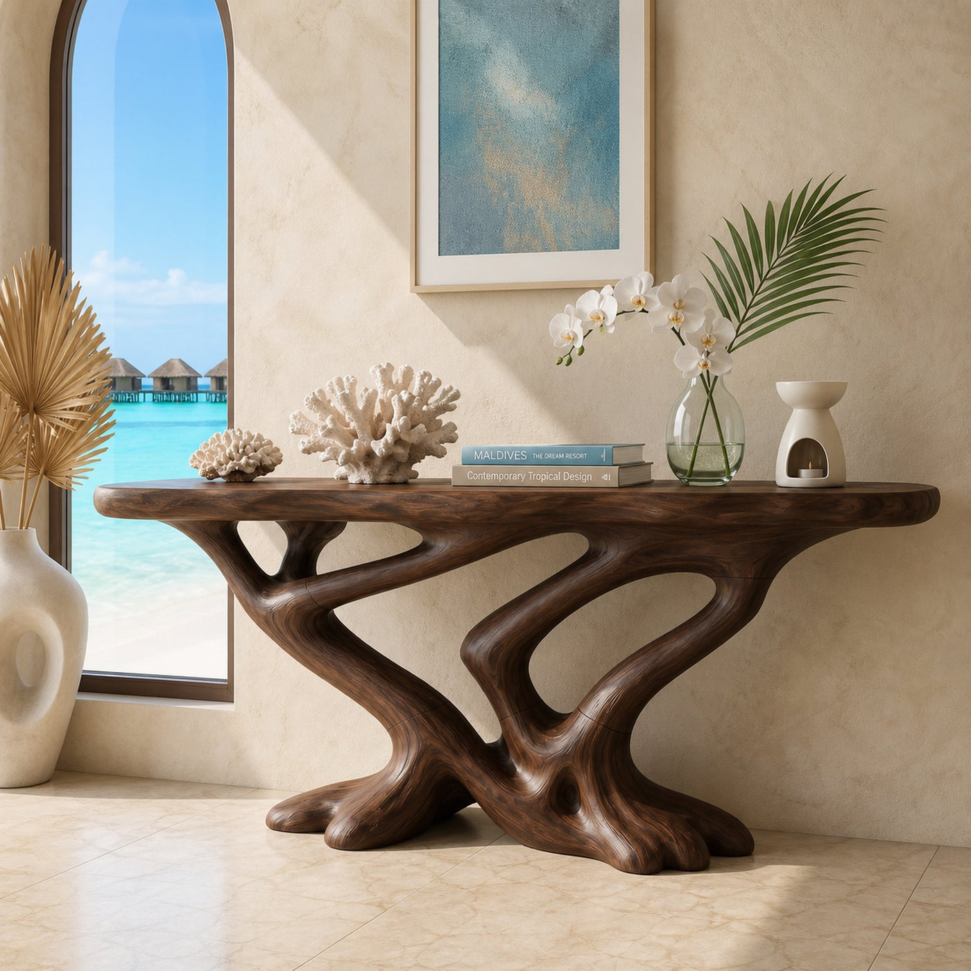 Contemporary Infinity Console Table Modern Entryway - product view 7