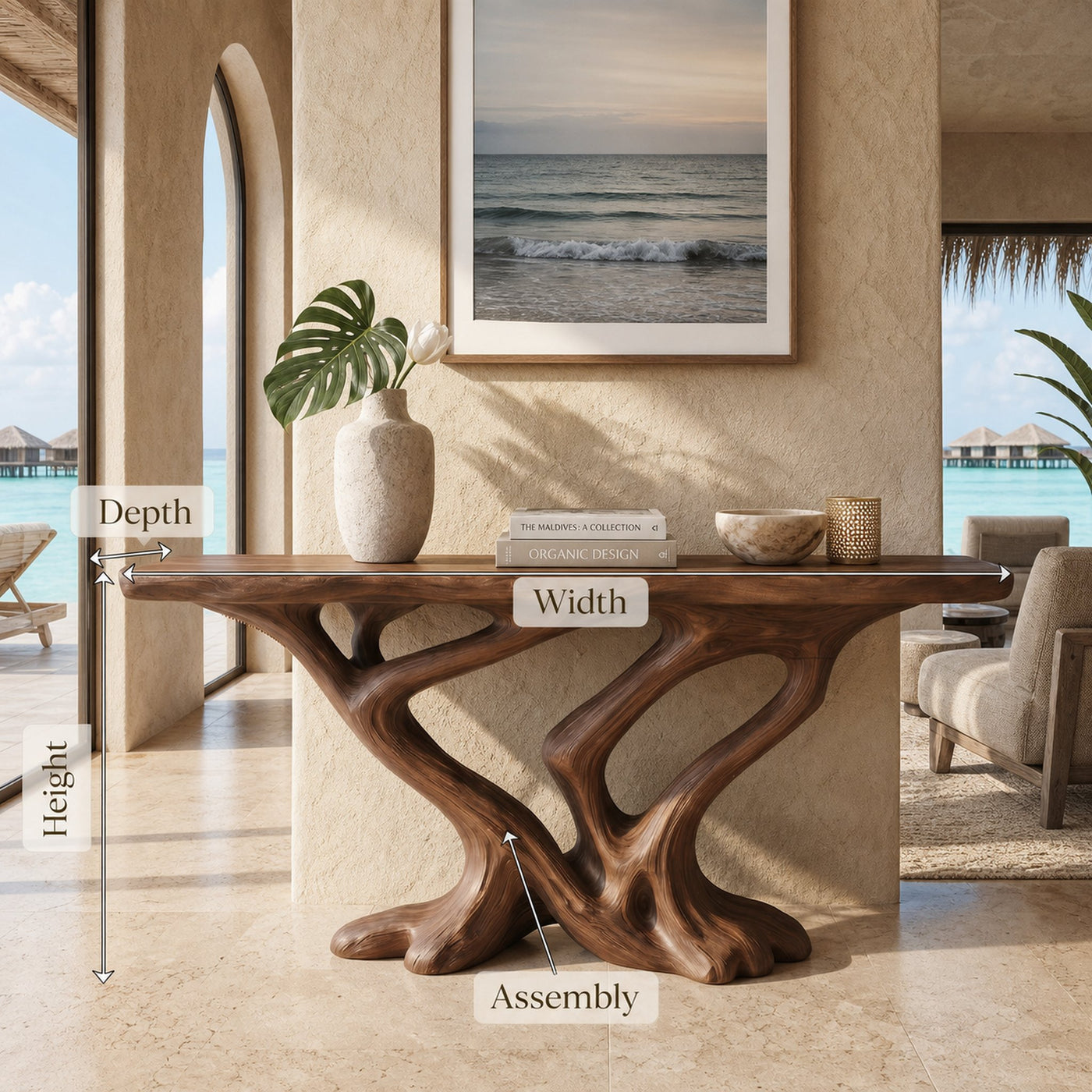 Contemporary Infinity Console Table Modern Entryway - product view 8
