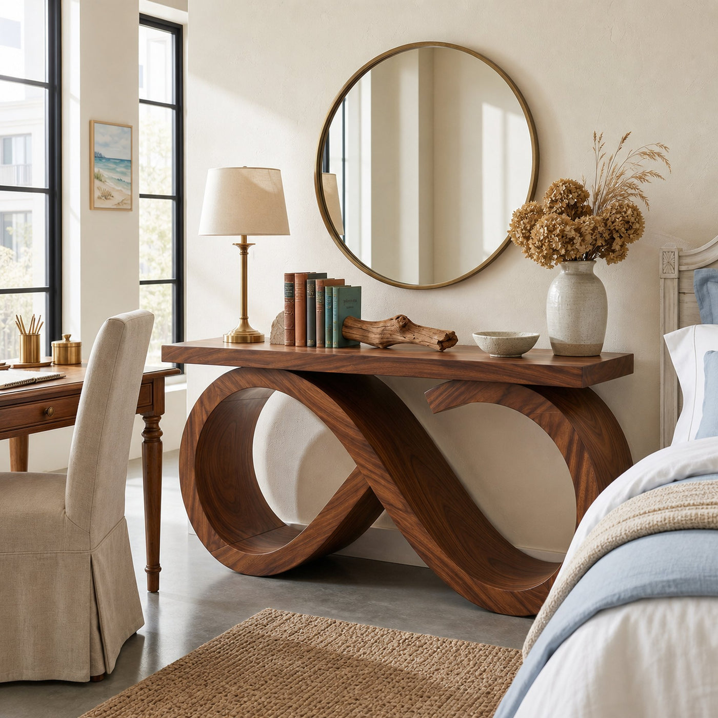 Contemporary Infinity Loop Console Table Modern Hallway - product view 7