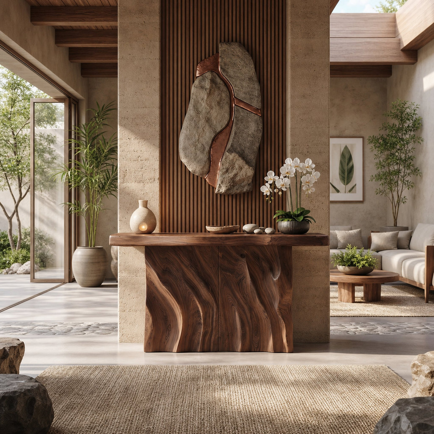 Contemporary Live Form Hall Table For Penthouse Interior Space - product view 3