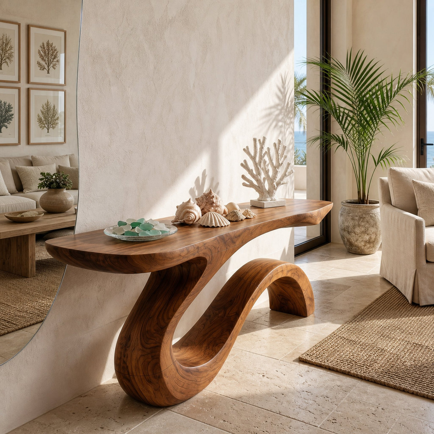 Contemporary Organic Accent Table For Open Living Space - product view 2