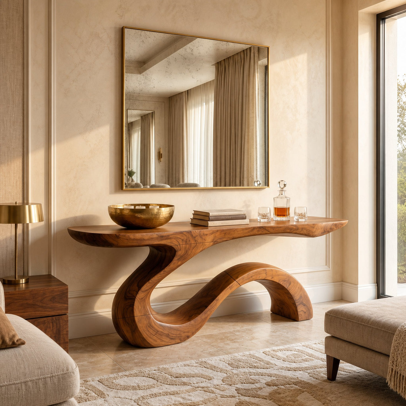 Contemporary Organic Accent Table For Open Living Space - product view 6