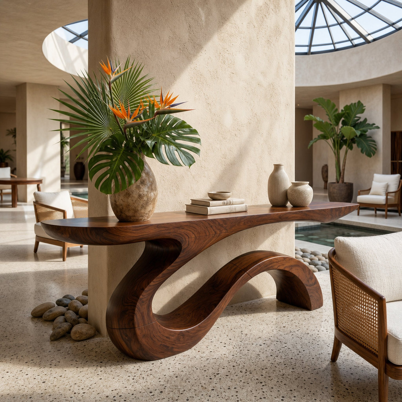 Contemporary Organic Accent Table For Open Living Space - product view 7