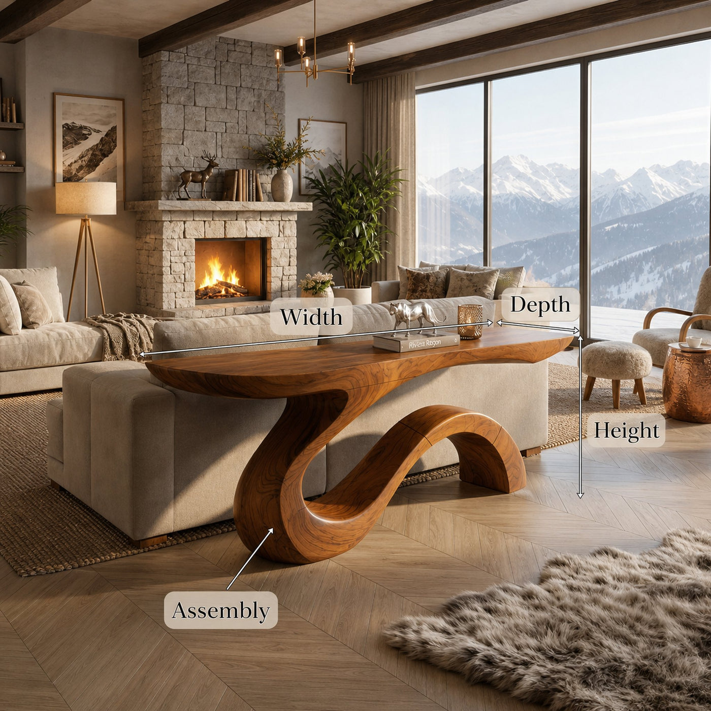 Contemporary Organic Accent Table For Open Living Space - product view 8