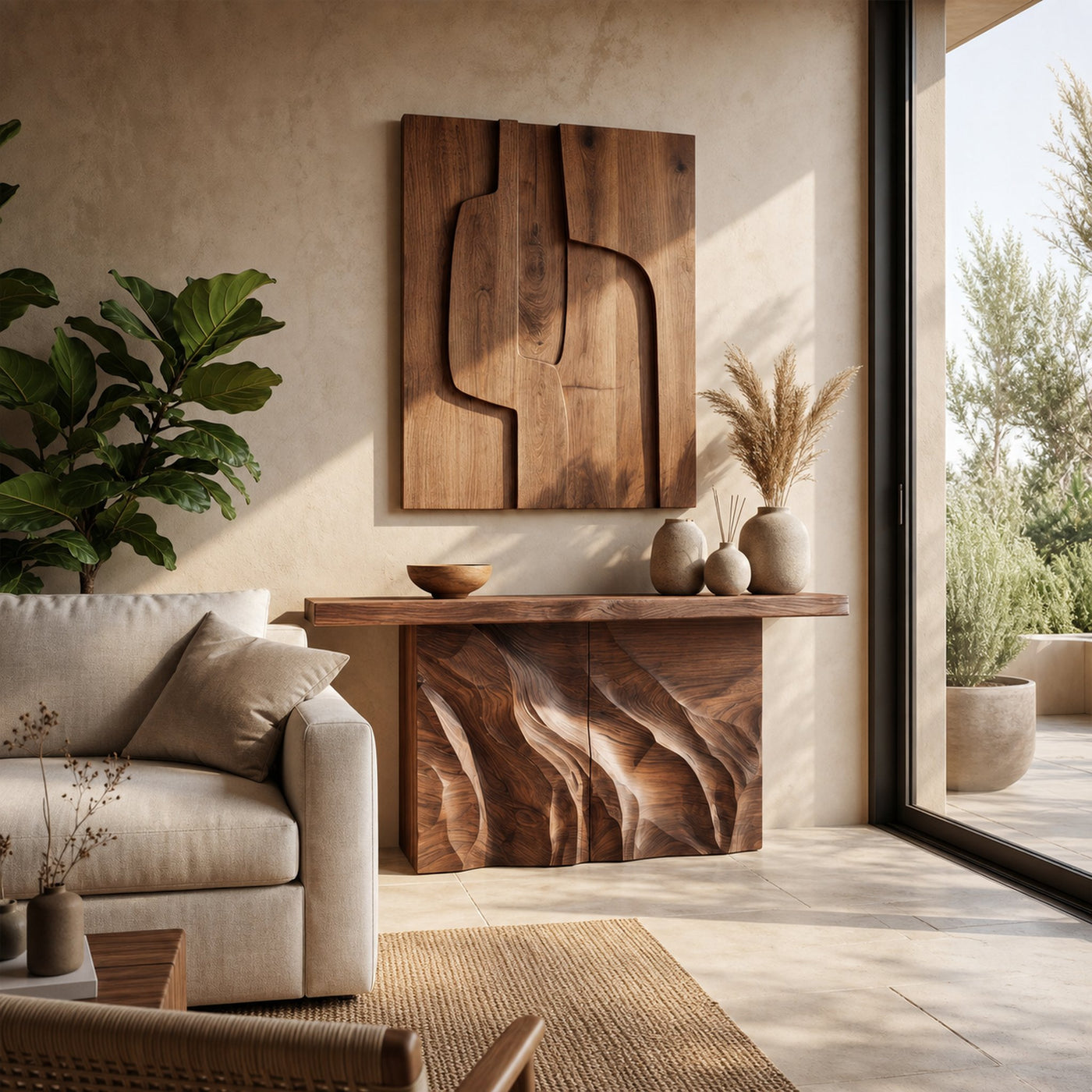 Contemporary Organic Edge Console Table For Foyer Interior Area - product view 2