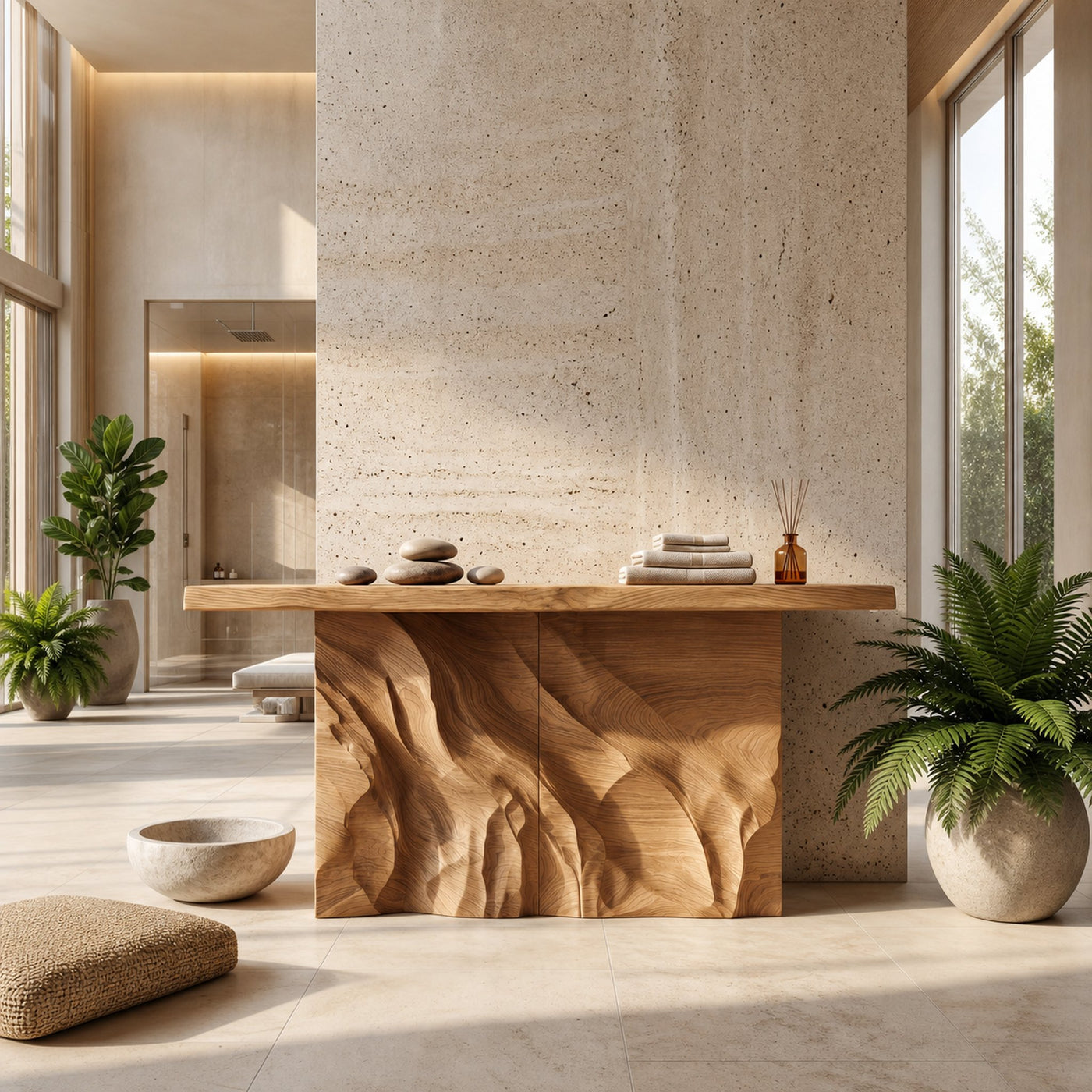 Contemporary Organic Edge Console Table For Foyer Interior Area - product view 5