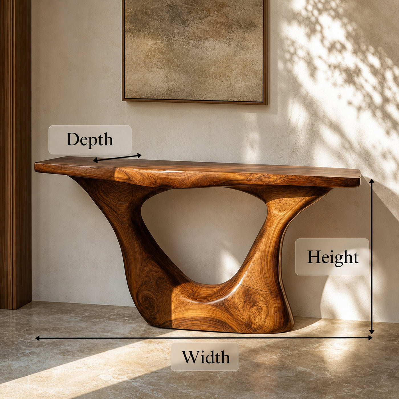 Contemporary Organic Sculptural Console Table For Entryway And Living Room Space - product view 8