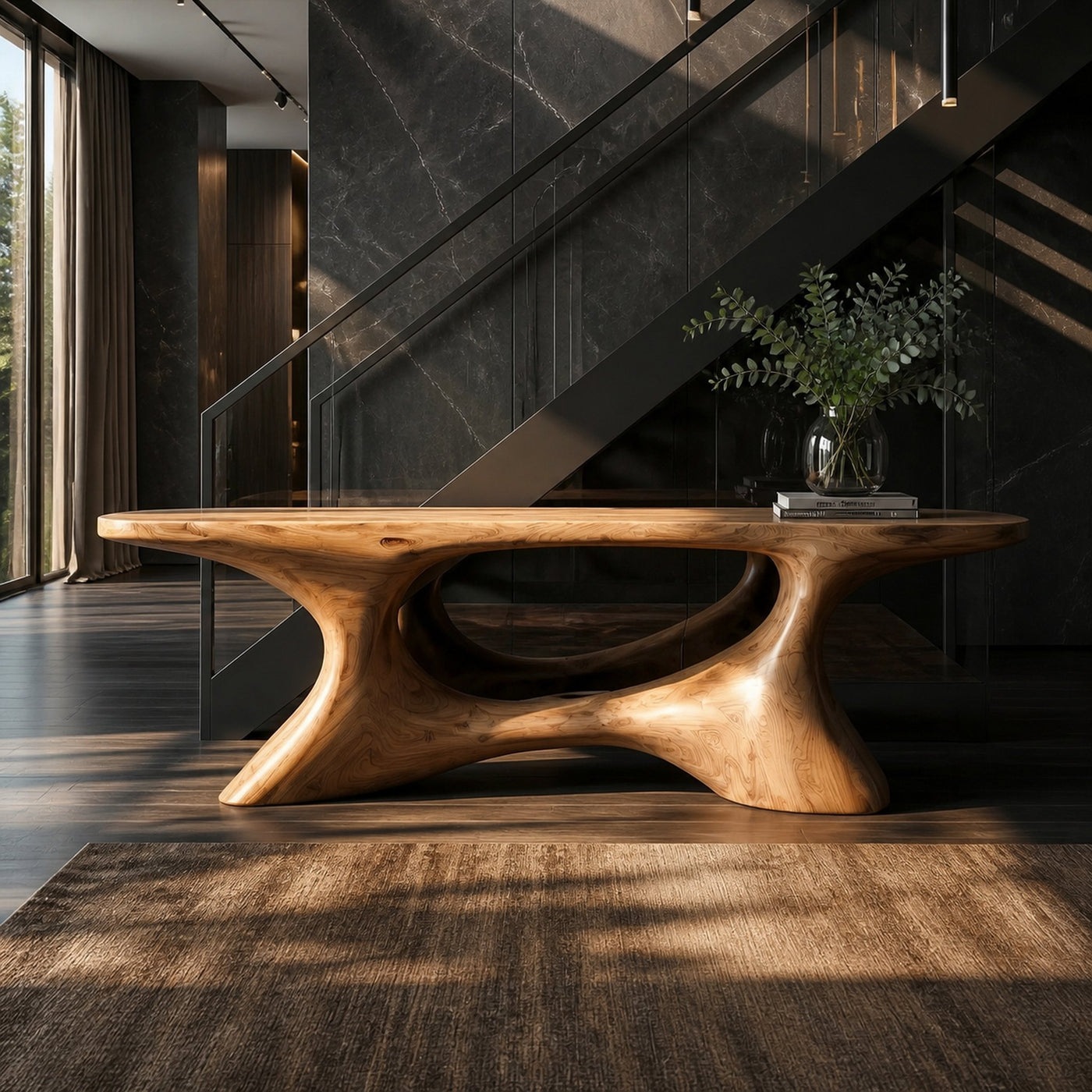 Contemporary Organic Void Base Console Table Entryway Hallway Living Room - product view 2