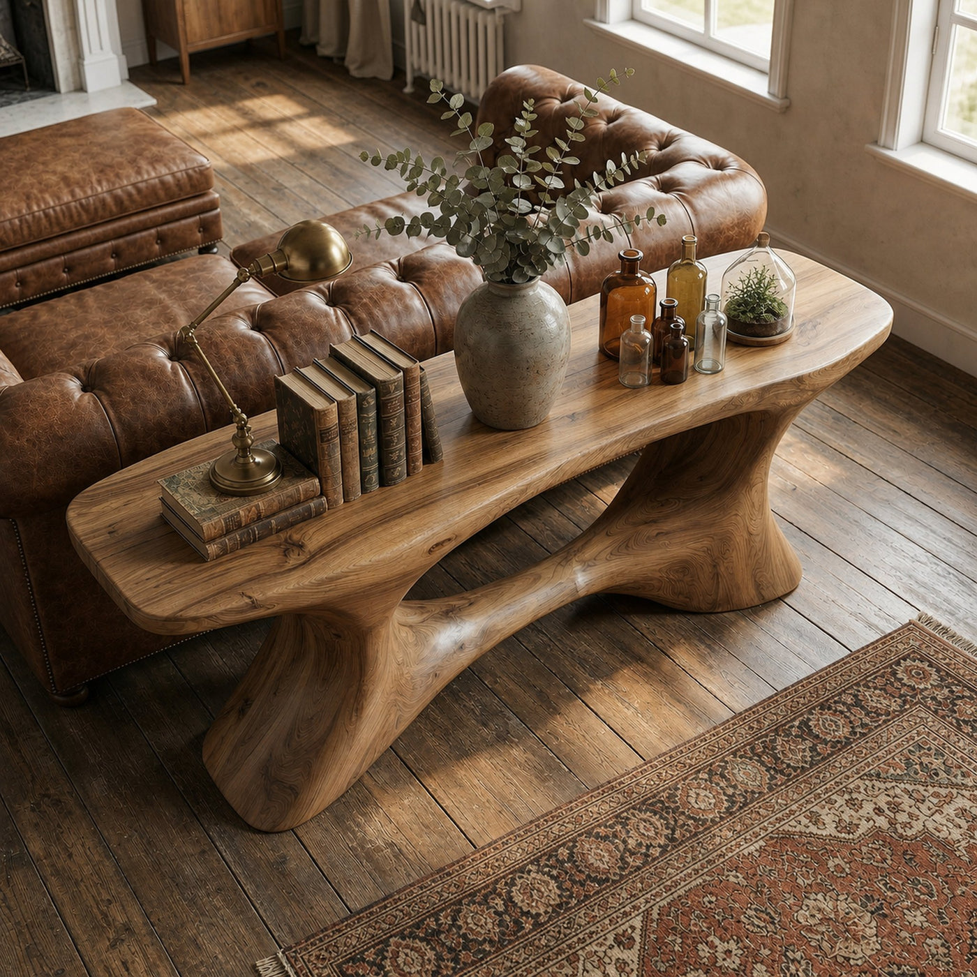 Contemporary Organic Void Base Console Table Entryway Hallway Living Room - product view 4