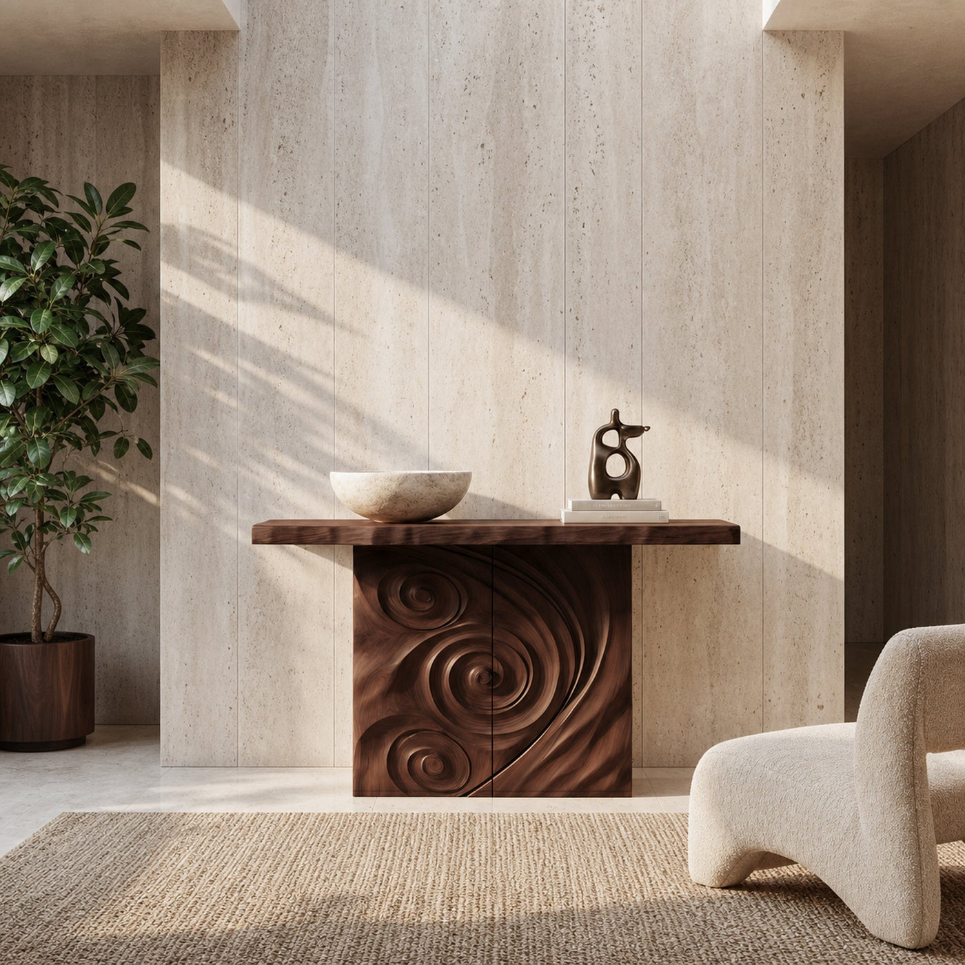 Contemporary Raw Edge Entry Table For Open Living Space - product view 7