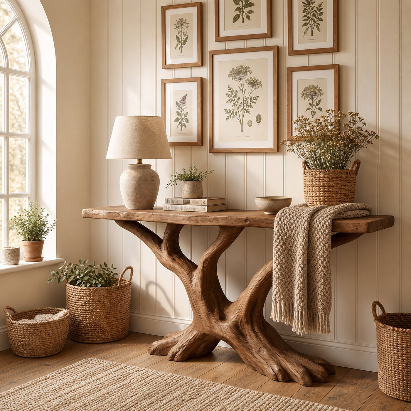 Contemporary Sculptural Console Table Modern Entryway - product view 6