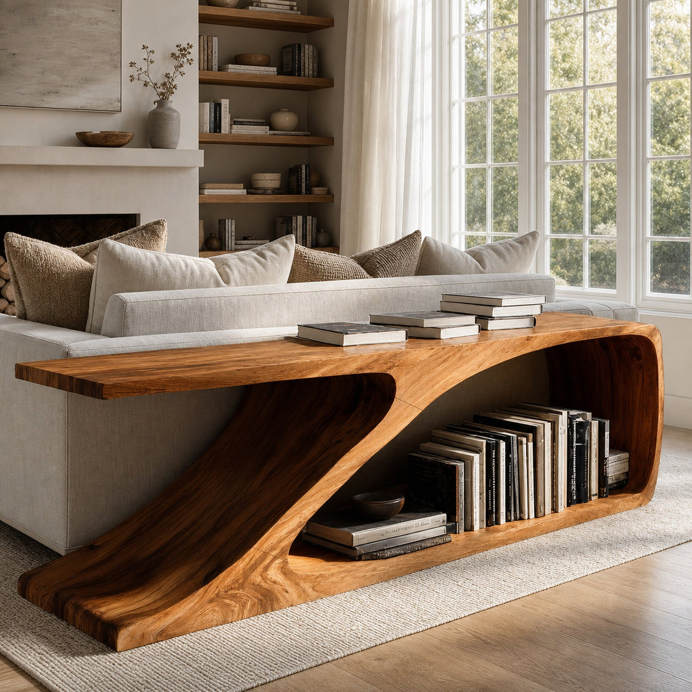 Contemporary Wooden Console Table For Living Room Decor - product view 3
