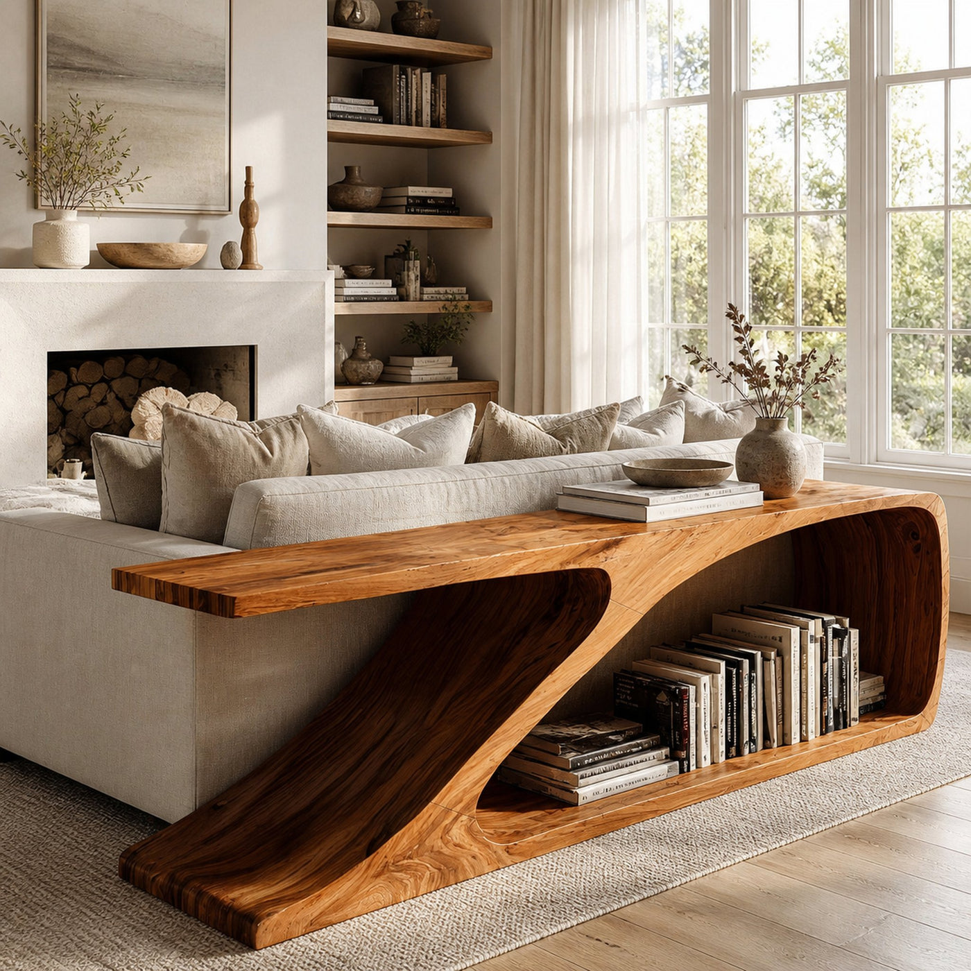 Contemporary Wooden Console Table For Living Room Decor - product view 6