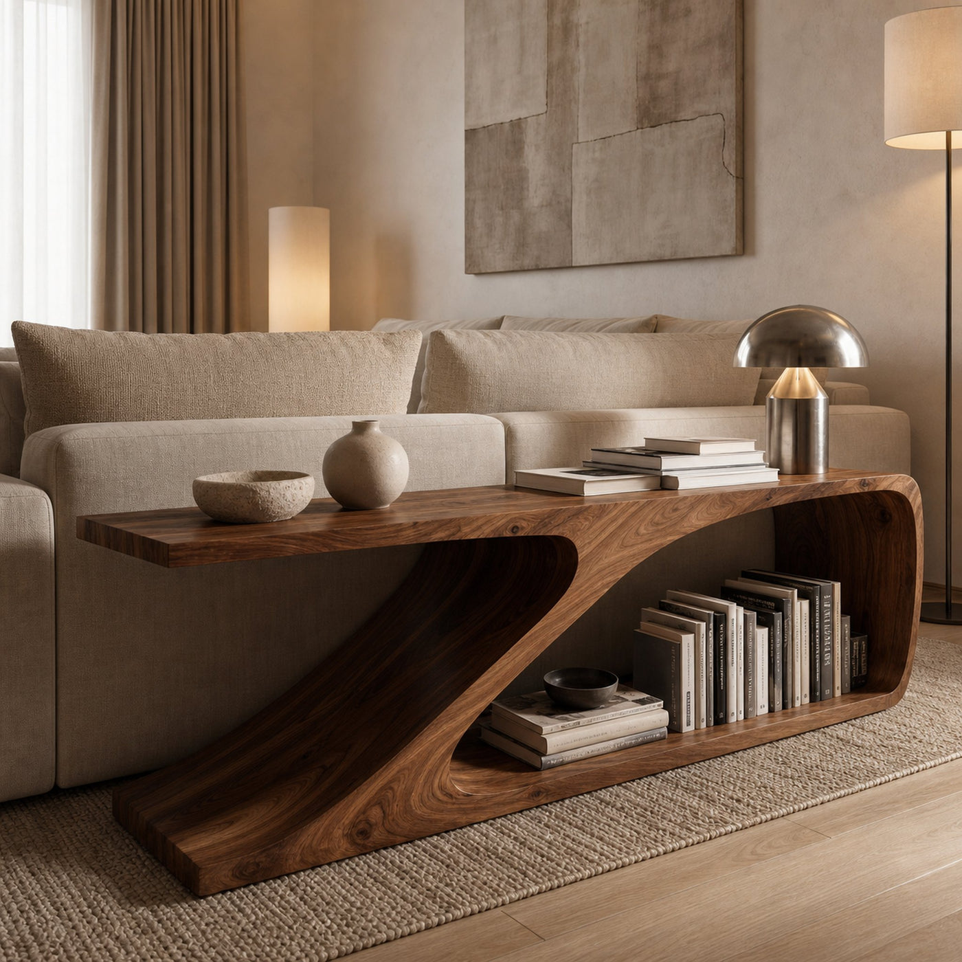 Contemporary Wooden Console Table For Living Room Decor - product view 7