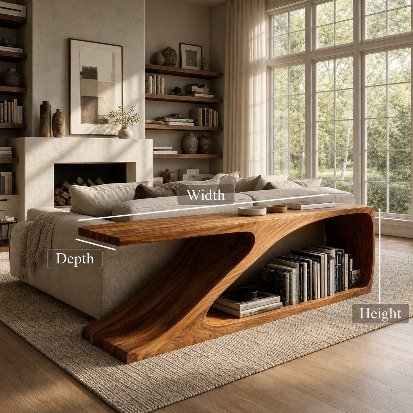 Contemporary Wooden Console Table For Living Room Decor - product view 8