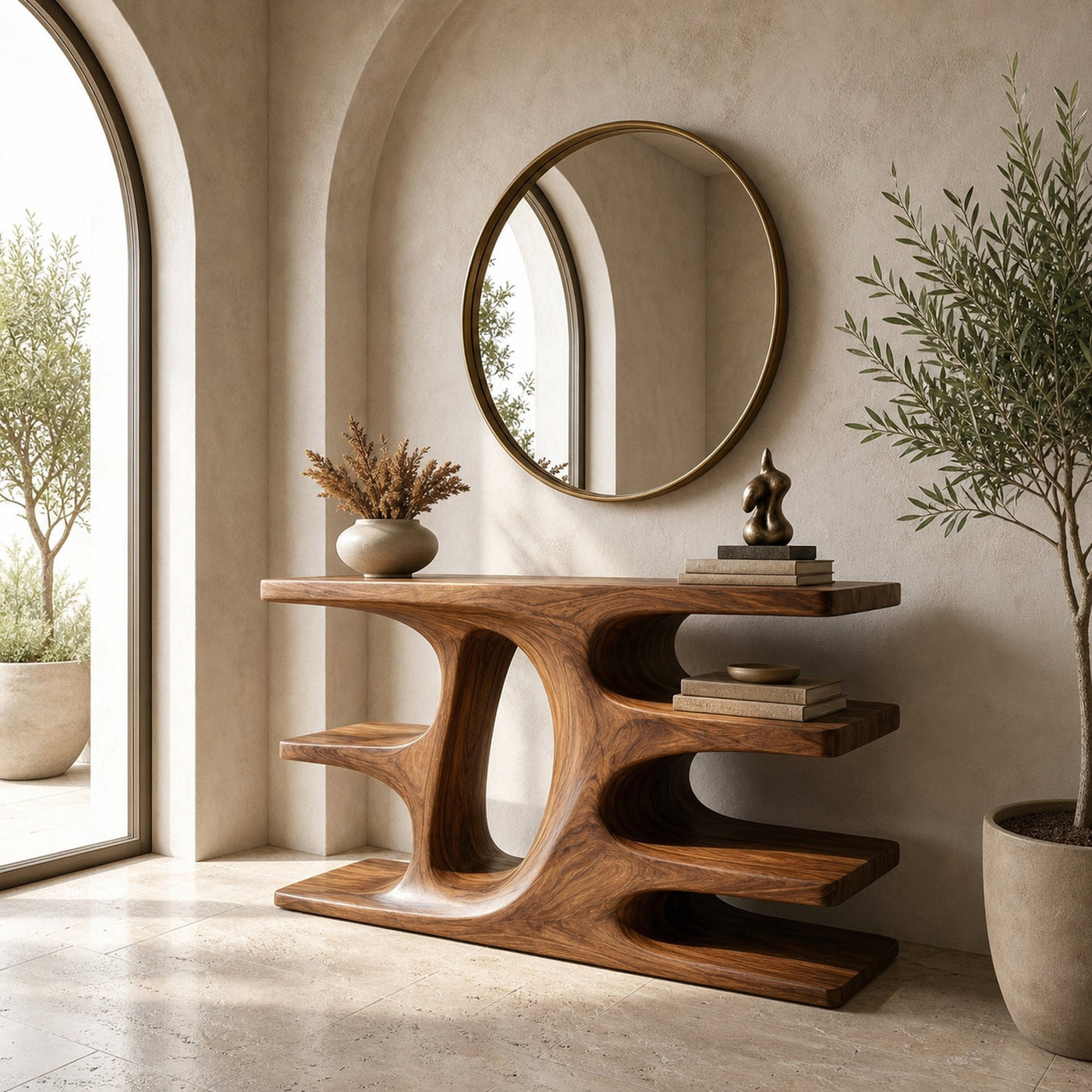 Contemporary Wooden Console Table With Shelf For Living Room - product view 6