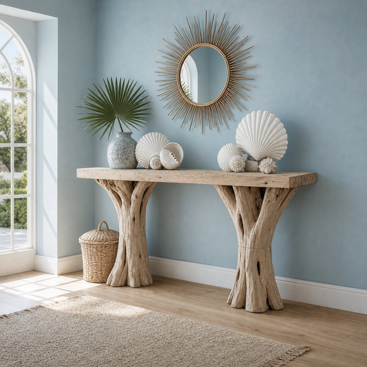 Custom Driftwood Console Table Handmade Rustic Table Nature Gitf - product view 2