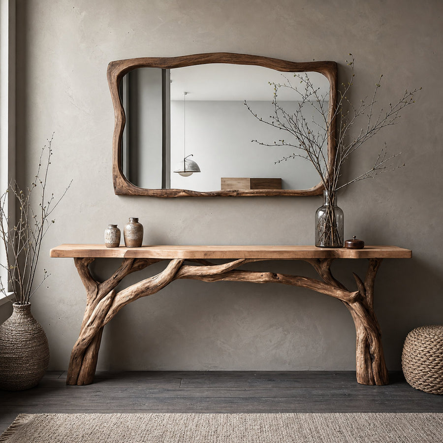 Decorative Wooden Floating Edge Console Table