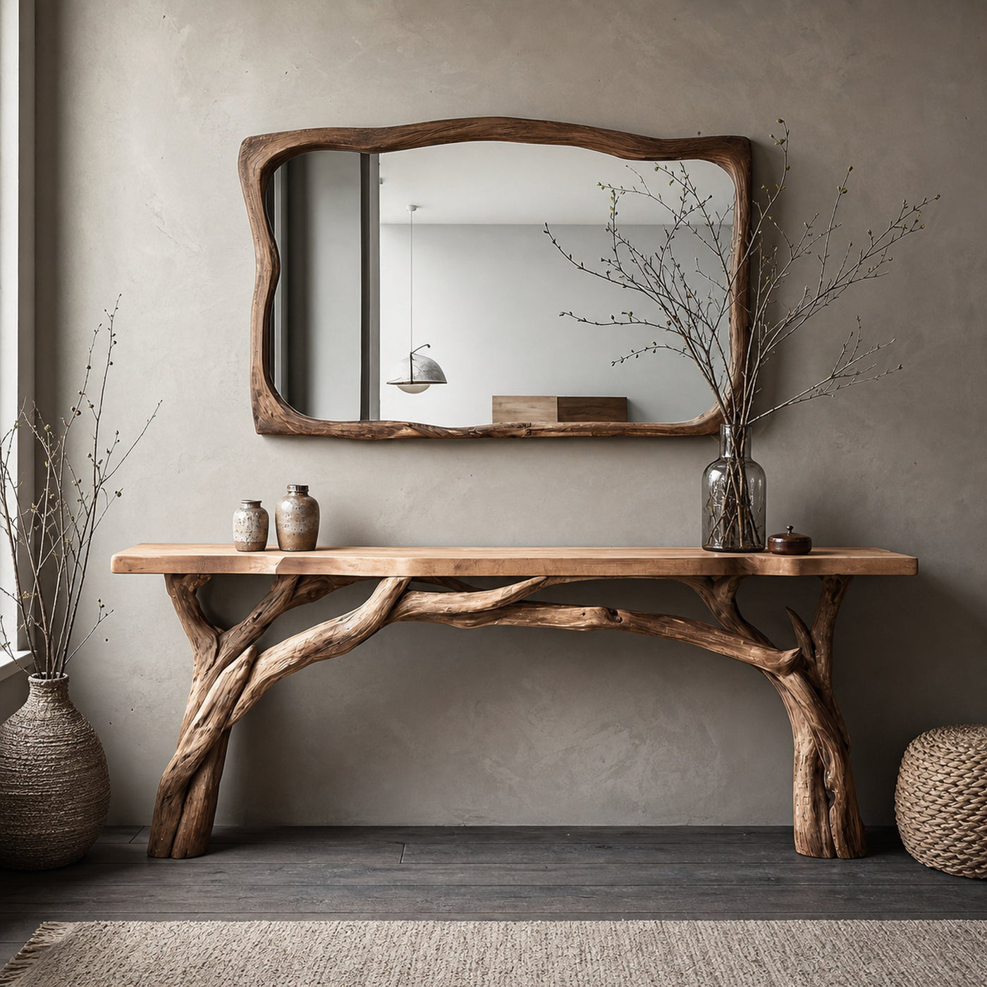 Decorative Wooden Floating Edge Console Table
