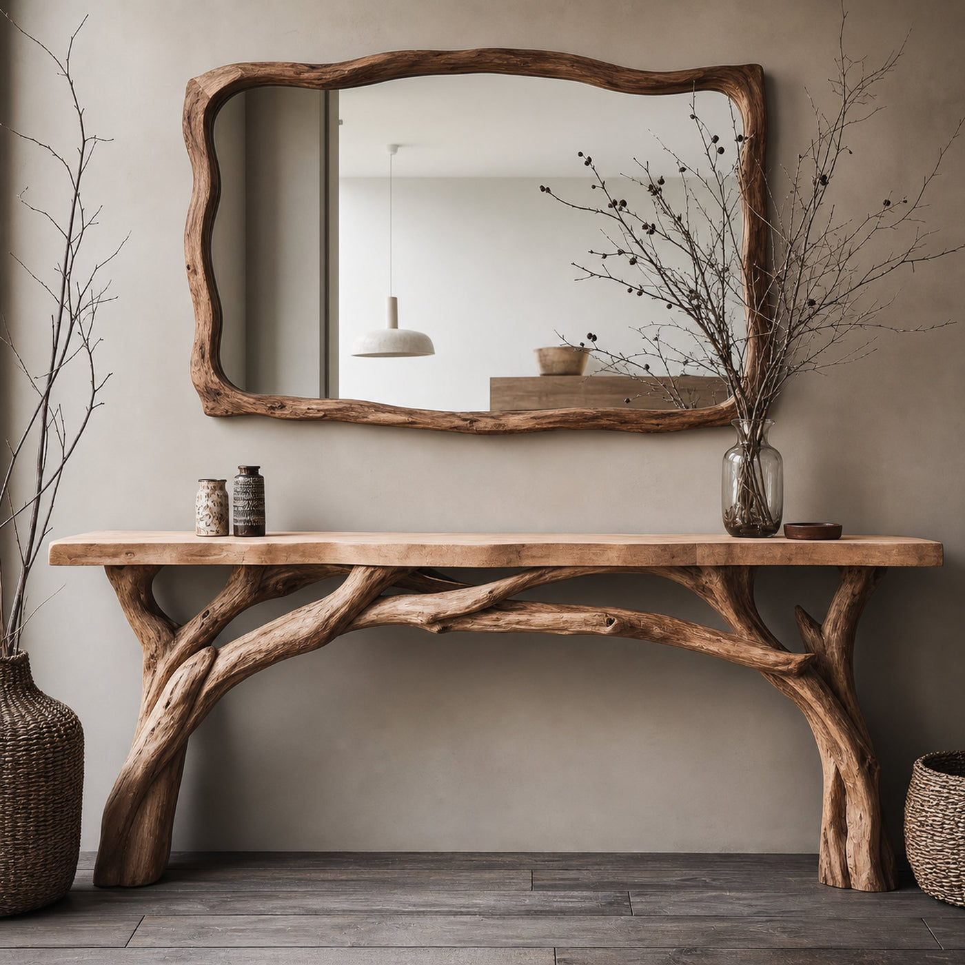 Decorative Wooden Floating Edge Console Table - product view 2