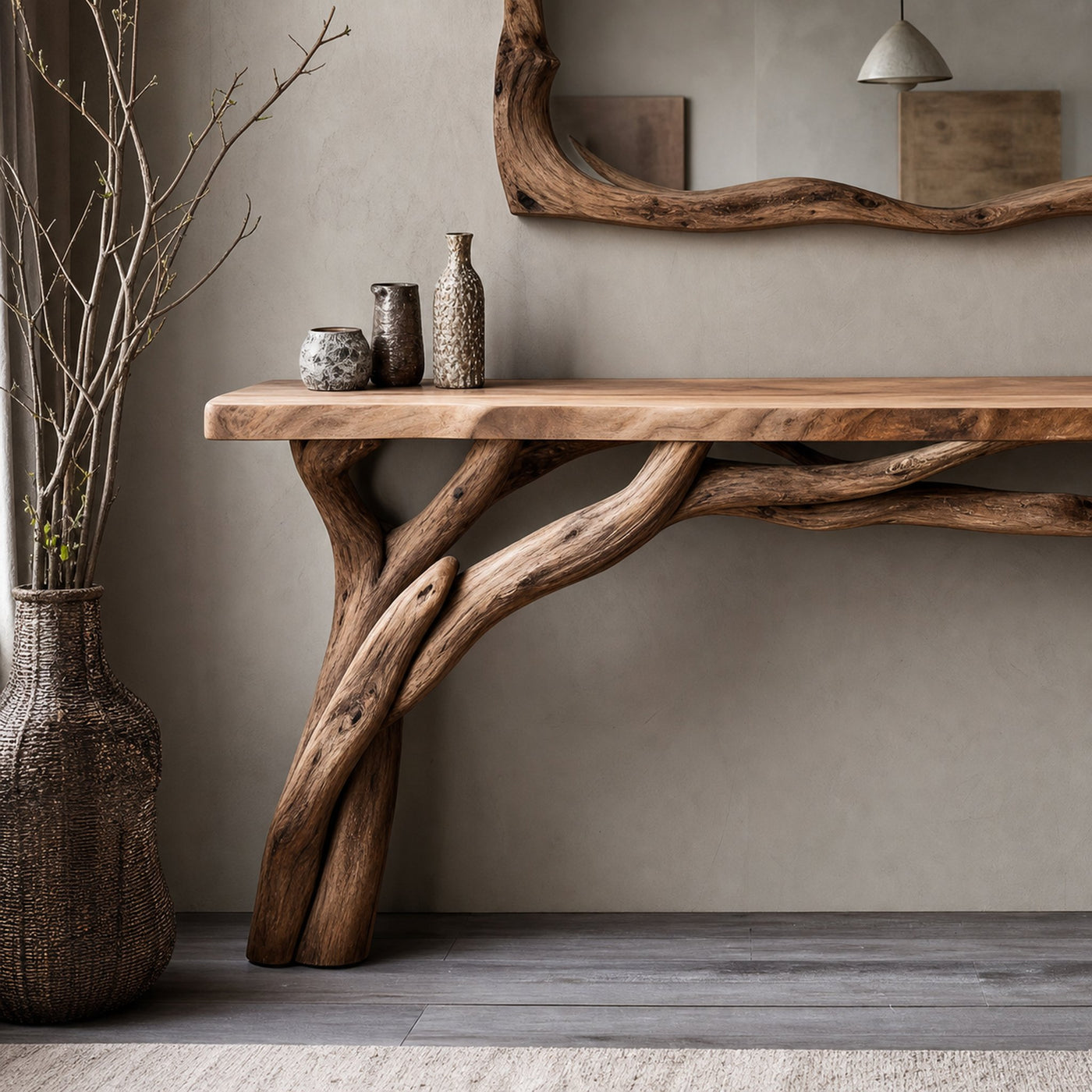 Decorative Wooden Floating Edge Console Table - product view 3