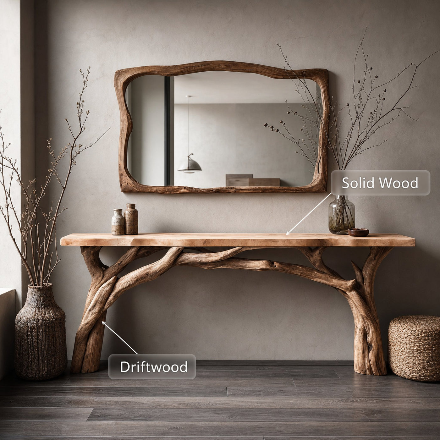 Decorative Wooden Floating Edge Console Table - product view 6