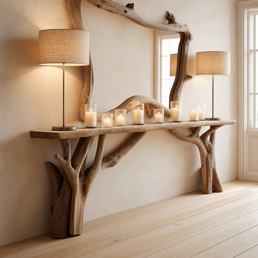Decorative Wooden Floating Edge Entryway Table