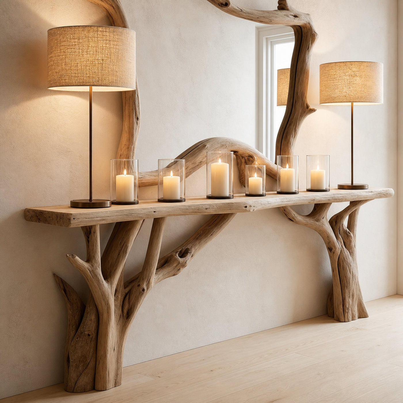 Decorative Wooden Floating Edge Entryway Table - product view 2