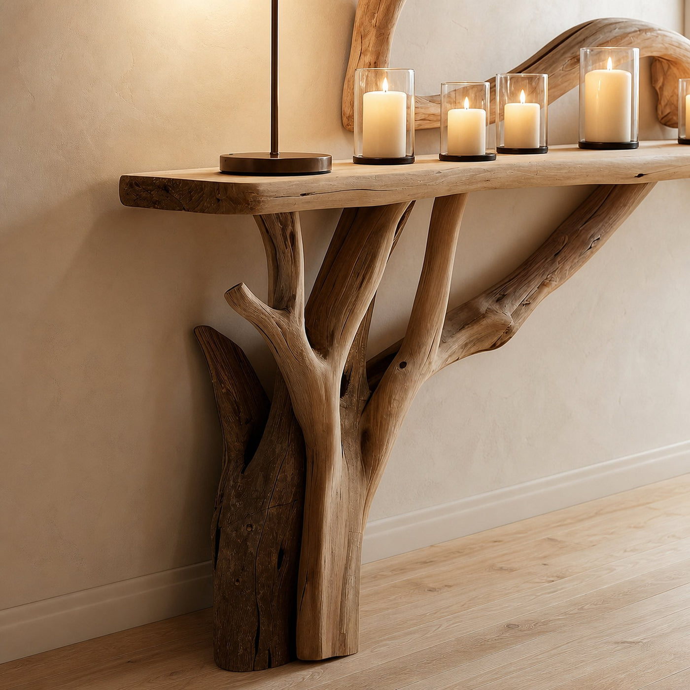 Decorative Wooden Floating Edge Entryway Table - product view 3