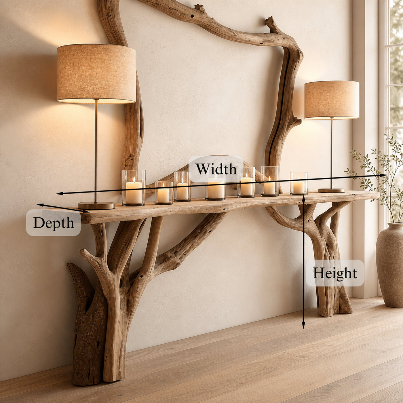 Decorative Wooden Floating Edge Entryway Table - product view 5