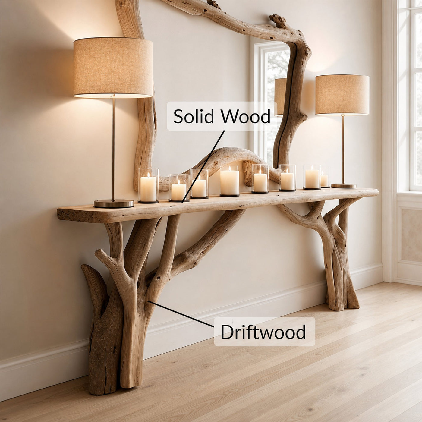 Decorative Wooden Floating Edge Entryway Table - product view 6