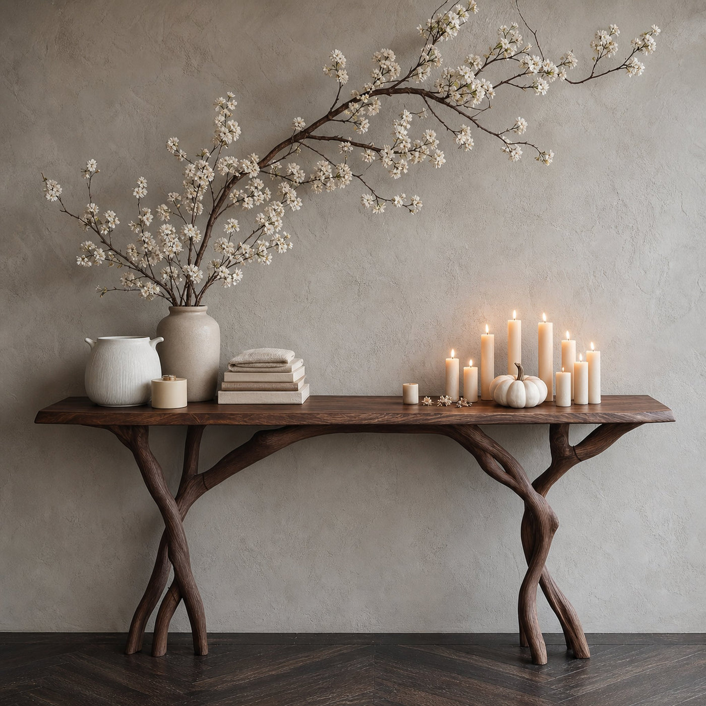 Driftwood Console Table Live Edge Rustic Wood Gift