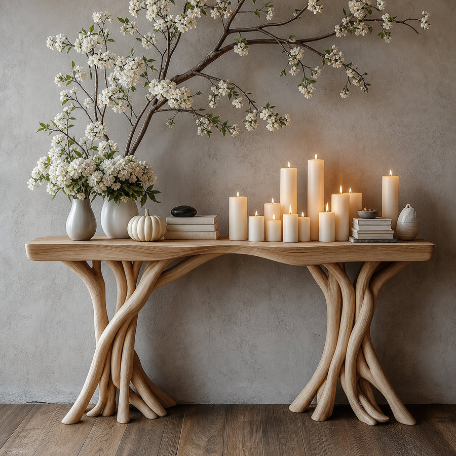 Driftwood Console Table Organic Wood Rustic Art Gift