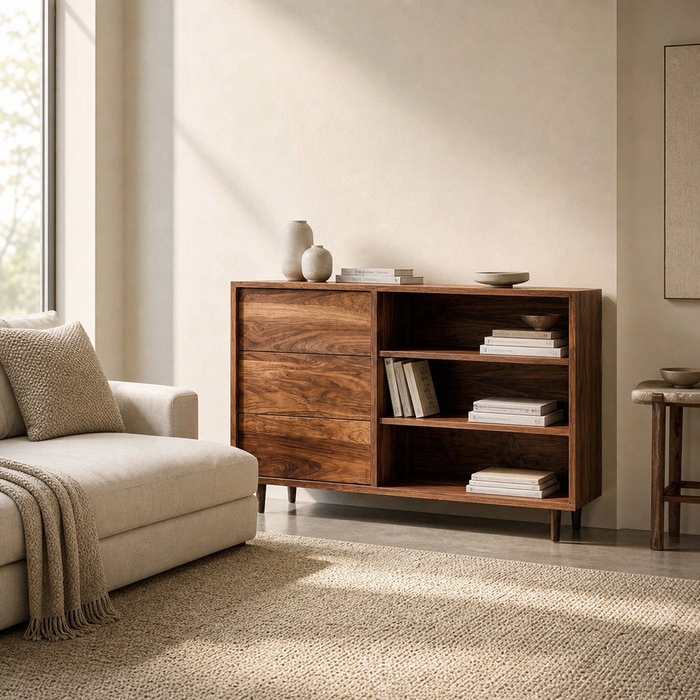 Elegant Natural Wood Console Table For Small Living Room - product view 2