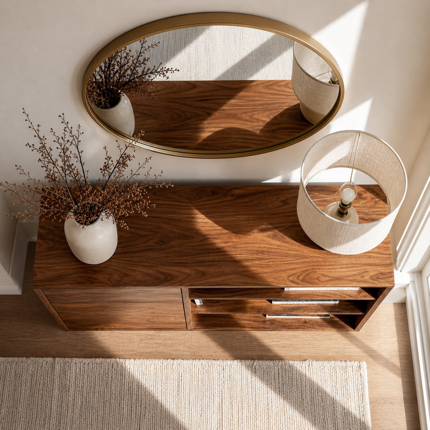 Elegant Natural Wood Console Table For Small Living Room - product view 3
