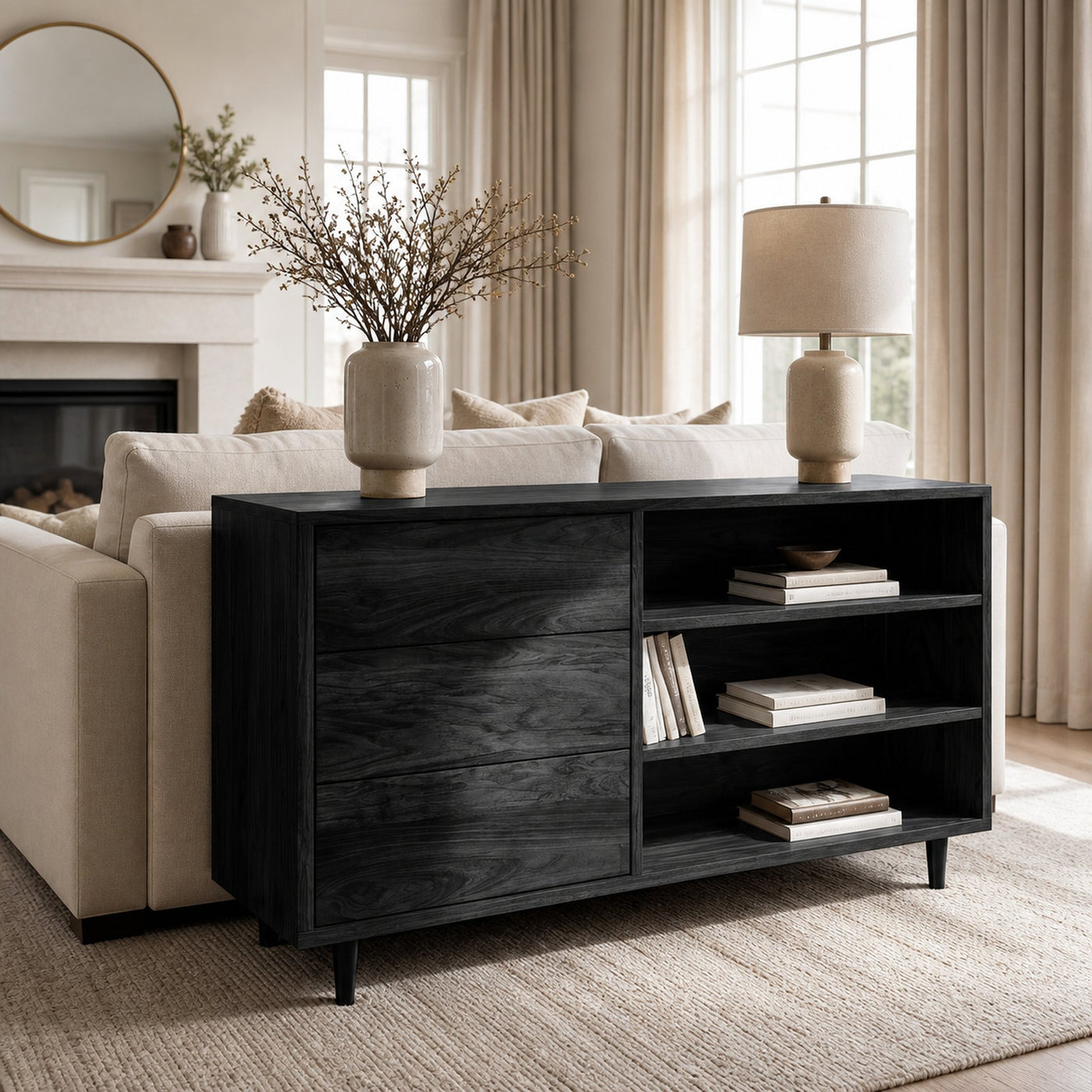 Elegant Natural Wood Console Table For Small Living Room - product view 4