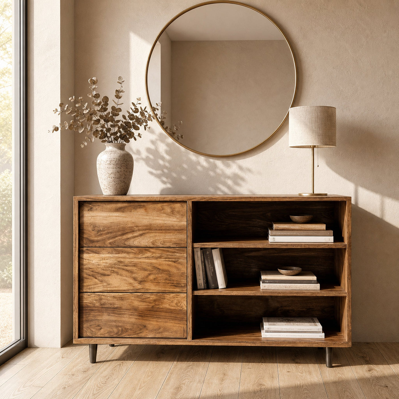Elegant Natural Wood Console Table For Small Living Room - product view 5
