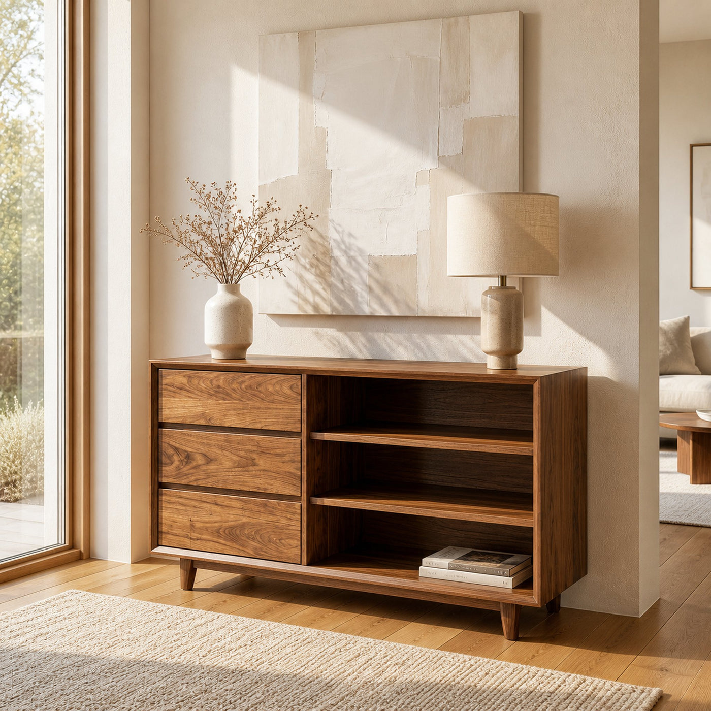 Elegant Natural Wood Console Table For Small Living Room - product view 6