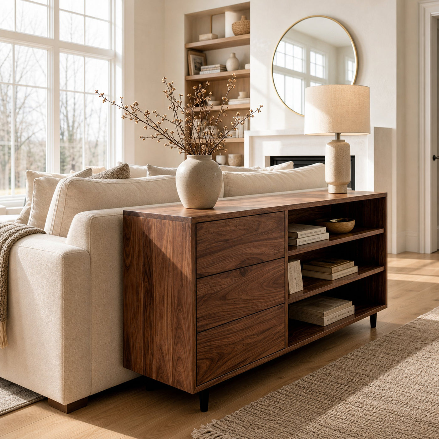 Elegant Natural Wood Console Table For Small Living Room - product view 7